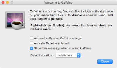 Mac am Ruhezustand hindern mit Caffeine Software