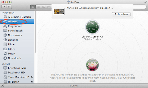 Mit Airdrop von Apple eine Datei versenden