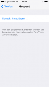 Anrufer in iOS7 sperren