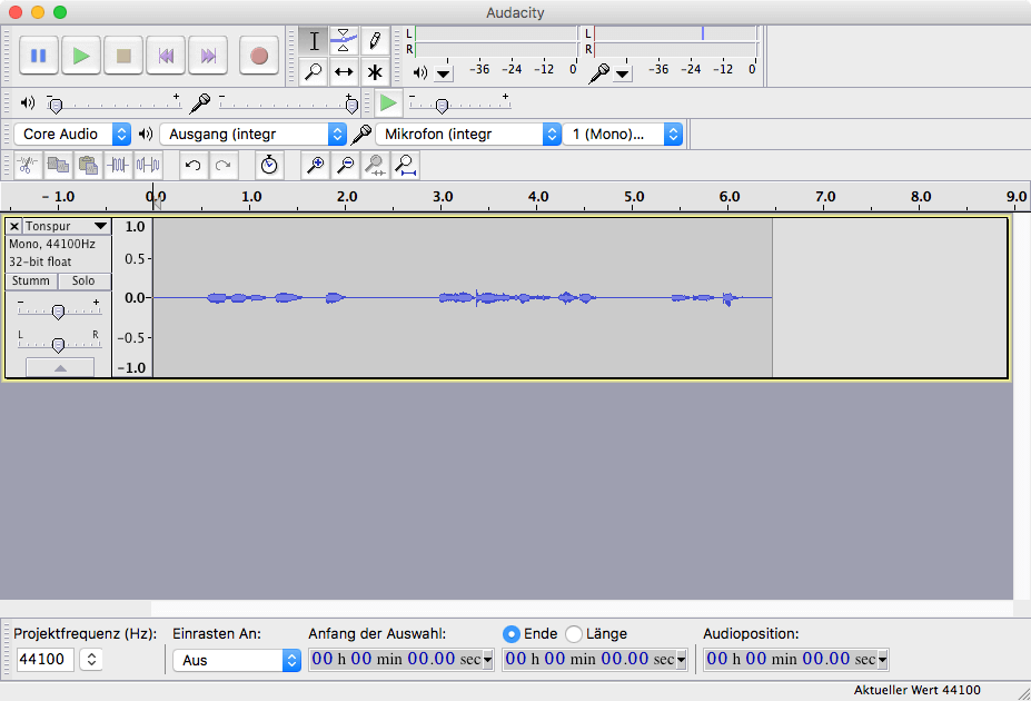 Audio-Aufnahmen mot kostenloser Software  am Mac erstellen