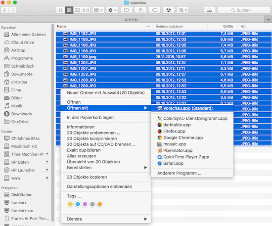 Bilder am Mac öffnen mit der Vorschau App
