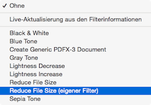 ColorSync Dienstprogramm Mac OS X für Dateireduzierung von PDF Dateien