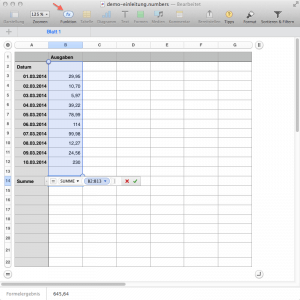 Wie die Formeleingabe in Numbers funktioniert