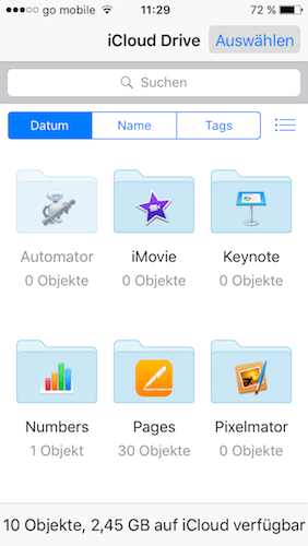 iCloud Drive Apps auf iPhone & iPad auflisten