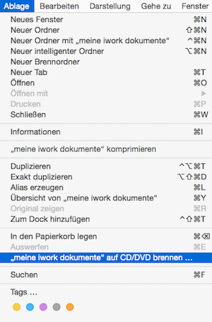 Über den Mac Finder CD / DVD brennen