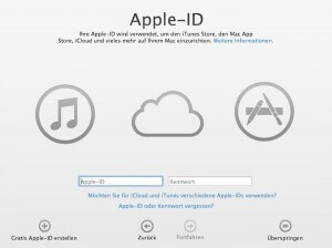 Bei der Konfiguration des Mac werden Sie nach Ihrer Apple ID gefragt