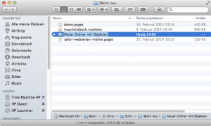 So erstellen Sie am Mac einen neuen Ordner mit den ausgewählten Dateien