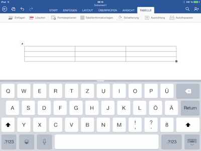 iPad Office App - Tabelle in Word, Excel oder Power Point einfügen