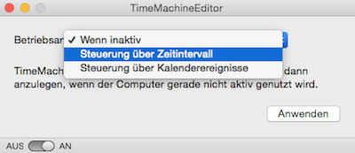 Time Machine Editor am Mac einrichten