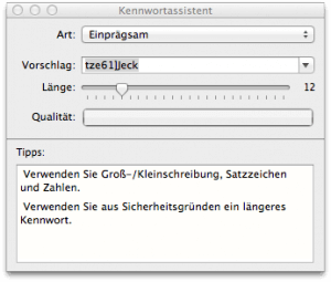 Der Kennwortassistent von Apple hilft Ihnen in iWork 09