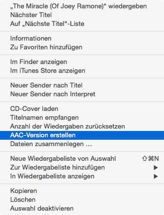 AAC Version erzeugen