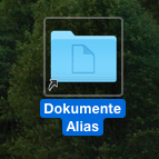 Verknüpfung auf dem Mac Desktop