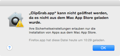 App kann nicht geöffnet werden