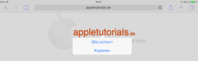 Bild in iPad Zwischenablage kopieren