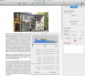Bilder korrigieren in Pages 5 von Apple
