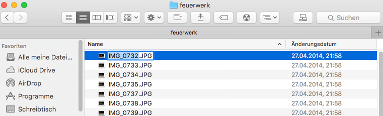 Dateien am Mac umbennen