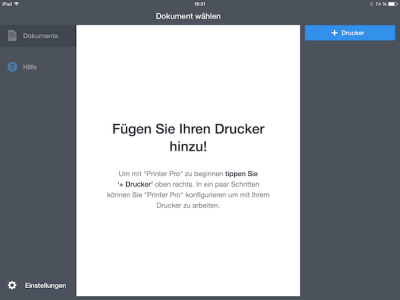 Drucker hinzufügen am iPad mit Printer Pro