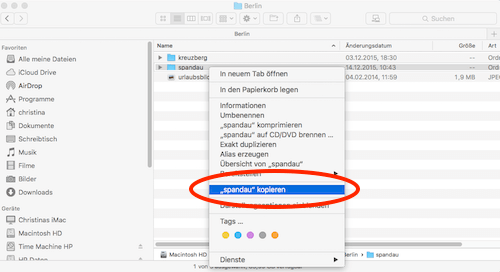 Dateipfad unter Mac OS El Capitan auslesen und kopieren