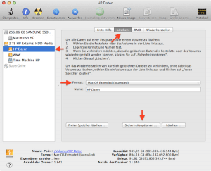 Mit dem Festplattendienstprogramm Festplatte am Mac formatieren