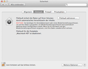 Festplatte und externe Speichermedien verschlüsseln unter Mac OS