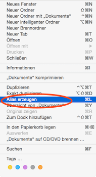 So erstellt man im Mac Finder einen Alias