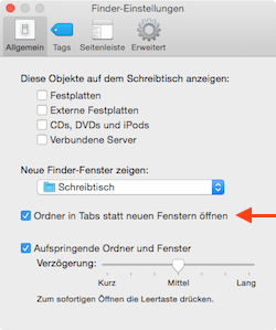 Ordner in Tabs statt in Fenstern im Mac Finder öffnen