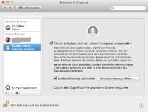 Wie man einen Zugang für Gäste am Mac erstellt