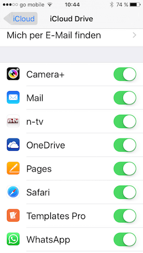 Welche Apps sind für iCloud Drive kompatibel?