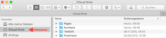 iCloud Drive von Apple auf iMac oder Macbook unter Mac OS X anzeigen im FInder