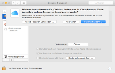 iCloud Passwort am Mac oder Macbook verwenden