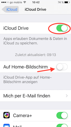 iCloud Drive auf iPhone oder iPad aktivieren
