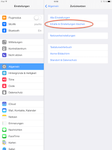 Inhalte in iOS von iPad oder iPhone löschen