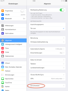 iPad oder iPhone zurücksetzen