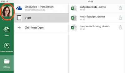 Eingefügtes Profilfoto in Office 365 auf dem iPad anzeigen