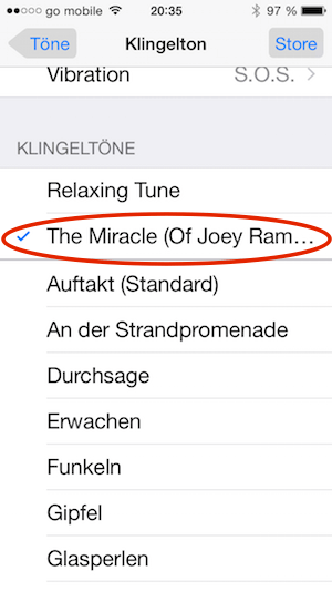 Selbstgemachten eigenen Klingelton im iPhone aktivieren