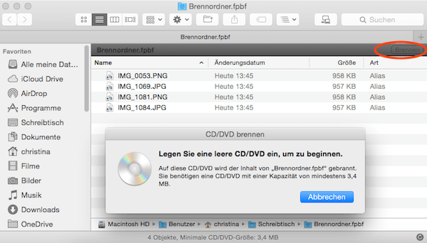 Eigenen Brennordner am Mac erstellen