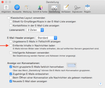 Automatisches Laden von Bildern & Dateien in Mail App verhindern