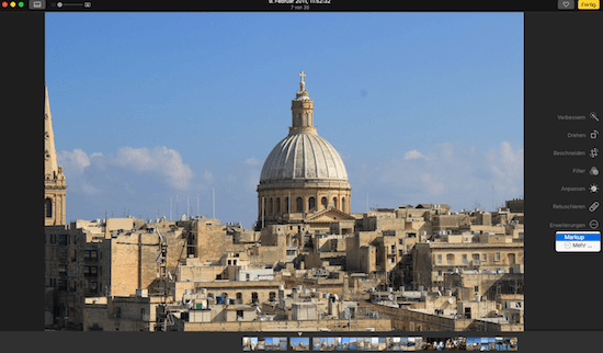 Mit Markup Text in Fotos App am Mac einfügen