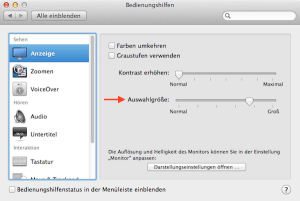 Die Größe des Mauszeigers am Mac einstellen
