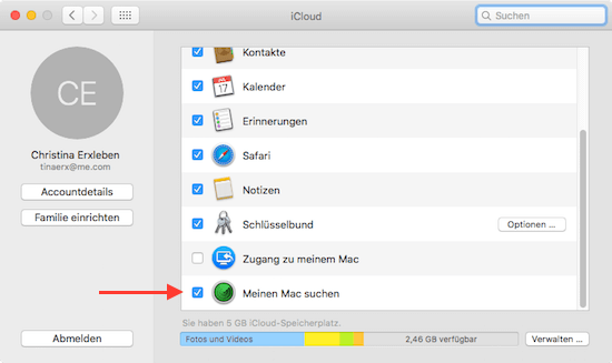 iMac oder Macbook suchen in Mac OS X aktivieren
