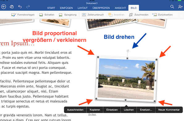 Bilder Einfugen Bearbeiten In Office 365 Furs Ipad Iphone