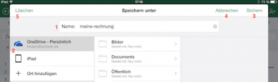 Word, Excel oder Power Point Dokument auf iPad speichern