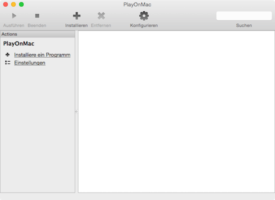 Play on Mac Startfenster