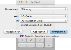 Unter Mac OS X fremde Währungen umrechnen
