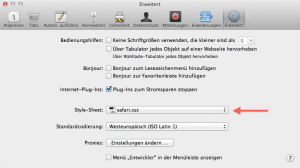 In den Safari Einstellungen das eigene Stylesheet auswählen