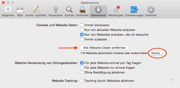 Sicher surfen mit Safari: Daten im Browser löschen