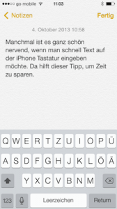 Auf dem iPhone schneller Text eintippen