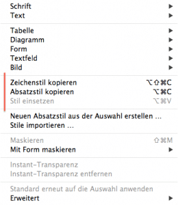 Textformat in iWork Dokumenten gestalten