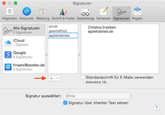 Signaturen für Mail App am Mac einrichten