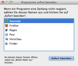 Wie man bei Apple Programme sofort beendet